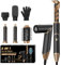 UKLISS Haarstyler 5 in 1, Warmluftbürste Set mit Rundbürstenföhn Airflow Lockenstab Automatisch Thermal Brush Föhn Rundbürste Airstyler für Haare Glätten, Trocknen, Volumen, Locken (Schwarz)
