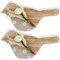 com-four® 2X Dekofigur aus Holz - Vogel für Frühlingsdeko - Aufsteller zu Ostern, Frühling, Sommerdeko - leichte Holz-Figur- Osterdekoration (2 Stück - Vogel Holz)