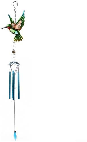 Carillon à vent décoratif en métal colibri pour intérieur et extérieur (D)