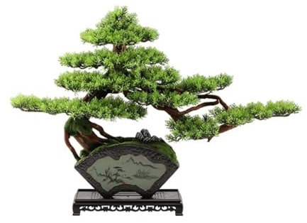 JKJZSALJ Artificial Bonsai Tree Artificial Bonsai Tree With Ceramic Plate And Base Living Room Office Desktop Fake Plant Ornament Fake Bonsai Tree