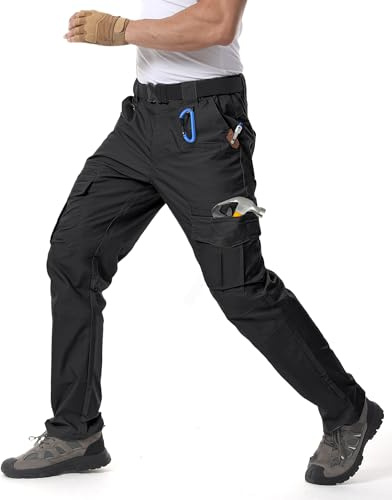 IGOLUMON Arbeitshosen Männer Cargohose Herren Stretch mit Vielen Taschen Outdoorhose Taktische Hose Herren mit Halbelastischer Bund