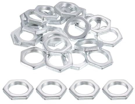 PATIKIL Tuercas hexagonales M18 x 1 x 4 mm, 25 unidades, rosca fina métrica, acero al carbono, revestimiento de zinc, sujetadores para ingeniería mecánica, uso industrial, 24 mm de ancho