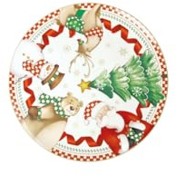 BRANDANI “Racconti” Piatto da portata in porcellana Ø 30 cm – decoro natalizio, lavastoviglie.