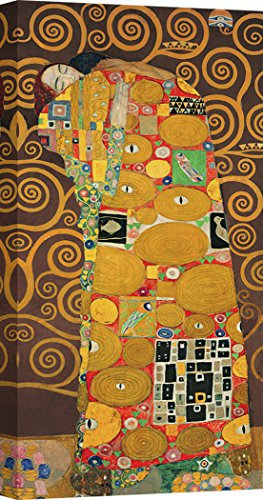 ART PRINT CAFE' – Decoration Murale, Tableau de Gustav Klimt, l'arbre de la Vie (Brown Variation) III – Impression sur Toile 120x60 cm