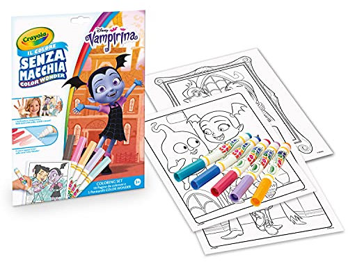 CRAYOLA Color Wonder Lot de 18 Pages de coloriage et 5 marqueurs sans Tache Disney Vampire