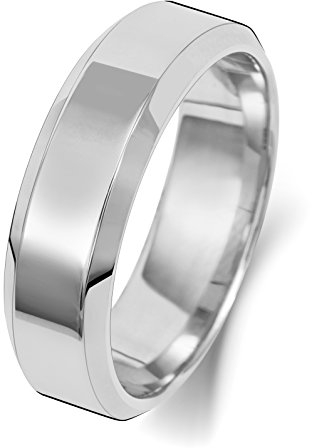 Platin 950 6mm Abgeschrägten Rand Herren/Damen - Trauring/Ehering/Hochzeitsring WJS18912PT950