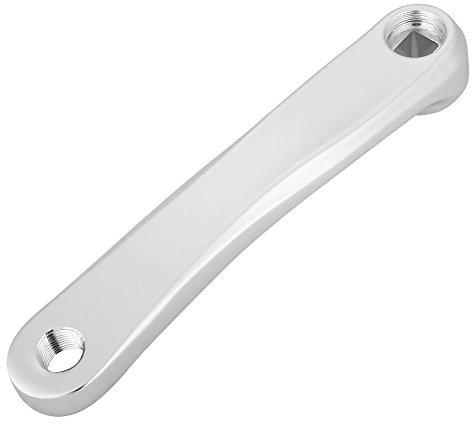 Fahrradkurbelarm, Aluminiumlegierung Fahrrad Linke Hand Kurbelgarnitur Einzelne Geschwindigkeit Kurbelgarnitur Radfahren Zubehör(Silver-Square Hole)