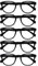 OPULIZE Pop Lesebrille 5er Pack Keck Rund Matt Rahmen Federscharniere Kratzfest Blau Herren Damen RRRRR2-3 +2.00