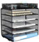EasyPAG 5 Tier A4 Mesh in Tray Desk Tidy File Holder Magazine Organiser Paper Storage Desktop Office Supplies Organiser Rack,Black
