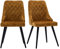 Duhome Esszimmerstühle 2er Set Küchenstuhl Wohnzimmerstuhl Sitzfläche Aus Samt Vintage mit Metallbeine Retro Design, Gelb