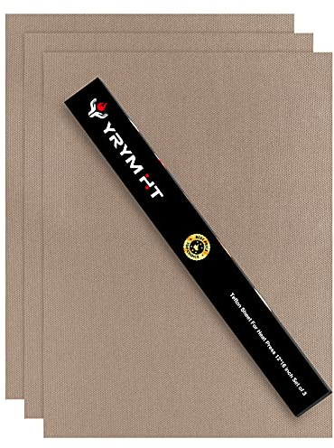 PTFE-Teflonfolie für Wärmepresse, 40,6 x 30,5 cm, antihaftbeschichtet, Teflonblätter, Wärmetransferpapier, waschbar, wiederverwendbar, hitzebeständig, Backbleche, Bastelmatte, 3 Stück
