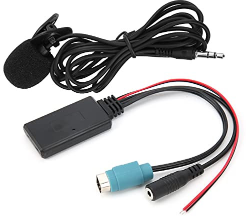 Yctze Car Audio Cable, ABS 12V Bluetooth 5.0 AUX Adaptador de cable con micrófono para Alpine KCE ‑ 236B CDA ‑ 9852 / E CDE ‑ 9887 / R