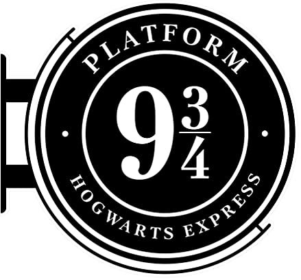 Epic Modz Platform 9 3/4 Sign Vinyl Decal Sticker Nursery Door Frame Wall Decor Fan Art Bedroom Living Room Lounge Child Playroom Funny Gift (Black)