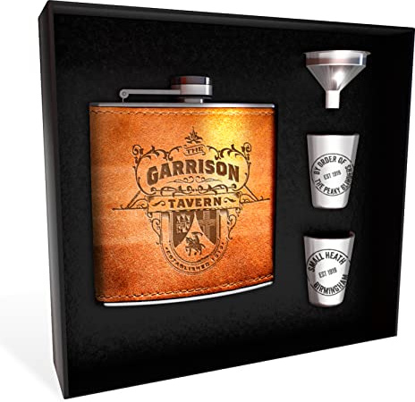 Peaky Blinders Garrison Premium Hip Flask & Shot Glass Set