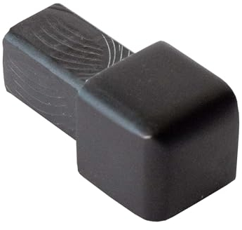 Dalsys Endstück für Fliesenschiene 8mm Quadratprofil Aluminium (eloxiert) Schwarz, Fliesenprofil