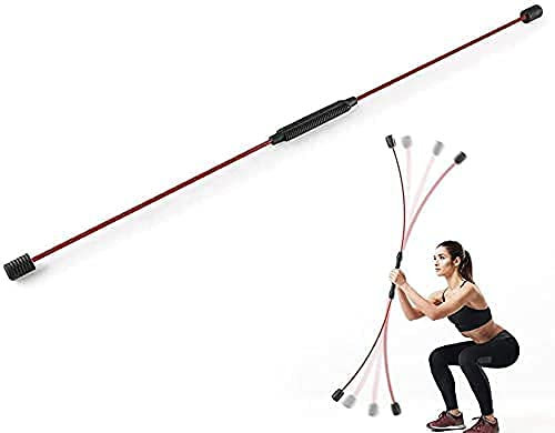 Pilates Stange Tragbares Yoga Stick Sport Schwingstab Erwachsene Swingstick Fitness Elastischer Trainingsstab, Muskelstärkender Fitnessstab, Vibrationsstab, der für Yoga und Gymnastik für Indoor un