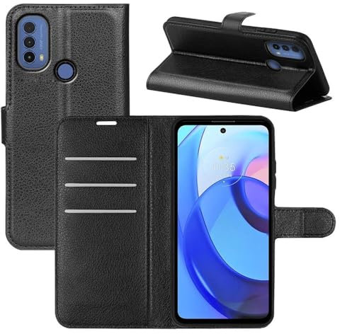 betterfon Handyhülle Kompatibel mit Motorola Moto E20 / E30 / E40 | Premium Qualität TPU Klapphülle für Moto E20 / E30 / E40 mit Kartenfächern | Magnetverschluss Handyhülle | Schwarz