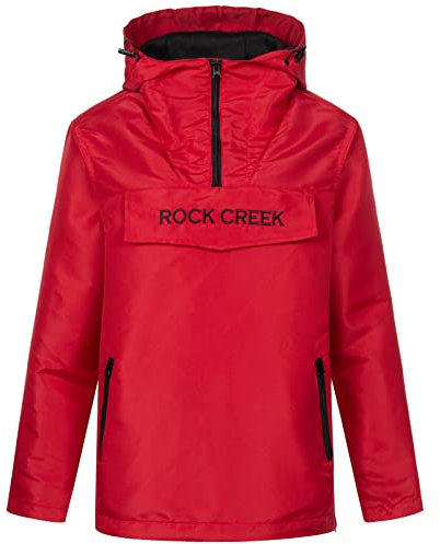 Rock Creek Damen Übergangs Jacke Outdoor Jacke Windbreaker Übergangsjacke Anorak Kapuze Regenjacke Winterjacke Damenjacke Jacket D-474 Rot L