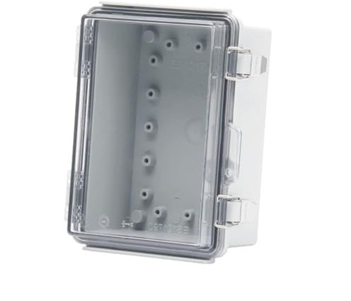 Caja derivación estanca, 1 piezas de plástico a prueba de agua con caja de conexiones eléctricas HASP, caja de alimentación de interruptor sellada al aire libre, cajas de distribución eléctrica