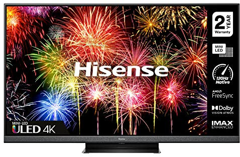 HISENSE 55U8HQTUK (55 Inch) Quantum Dot 1300-nit 4K HDR10+, 120Hz Dolby Vision IQ Mini-LED Smart TV with Disney+, Freeview Play and Alexa Built-in, HDMI 2.1 and Filmmaker Mode, FreeSync (2022 NEW)