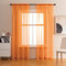 GYROHOME Tenda in voile trasparente con tasca per canna, filtro per la luce del sole, trasparente, per camera da letto, patio, set di 2 pannelli, arancione, 150 x 250 cm