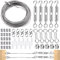 51Stück Spannschloss Drahtspanner Kit mit 98ft 304 Edelstahl Drahtseil und Spannschloss Kit, Drahtseil Clip Kauschen Crimping Loop Hülsen für Outdoor-Kabel verwenden