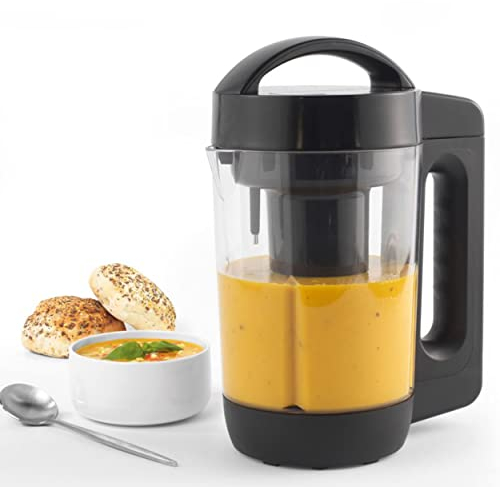 Salter EK5119 Digital Soup Maker - 1.6L Clear Transparent Jug, BPA Free, 5 Settings, Keep Warm Function, Digital Control Panel, Auto-Memory Function, Overspill Prevention, 900W, Healthy Smoothie Maker