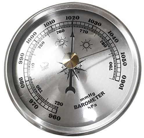 Dial Type Barometer with Thermometer Hygrometer Weather Station, 3 in 1 Weather Station for Indoor and Outdoor, Combined Weather Dial Wall Hanging Barometer(Silver)