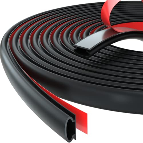 Türdichtung Dichtungsband Selbstklebend,Haustür Türrahmen Dichtung Flexibel,Türdichtungen Gummidichtung Wasserdicht,Dichtungsband Fenster Tür,Door Seal Dichtungsstreifen Dichtungsgummi (D-Schwarz,15M)