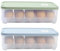 2 Stück Eierbox, Transportbox, 10 Eier Eieraufbewahrungsbox, KühlSchrank Eier Behälter mit Deckel, für Kühlschrank, Küche, Picknick Eier Box, Blau Grün