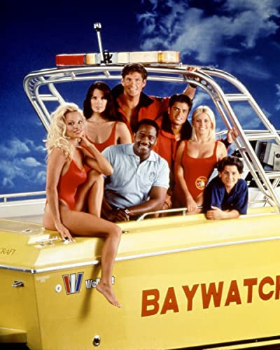 Baywatch (TV) Pamela Anderson, Alexandra Paul, David Hasselhoff, Greg Alan-Williams, David Charvet, Nicole Eggert, Brandon Call 25,4 x 20,3 cm Foto