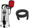 Einhell GC-DP 9035N Clean/Dirty Water Pump | 900W Stainless Steel Submersible Pump, 18,000 L/H & Accessory Kit Black Suction Hose 7 Meters with PVC end Fittings - max. : 35°