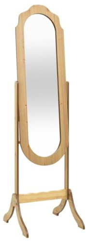 vidaXL Miroir sur Pied, Miroir Pleine Longueur, Décoration Chambre à Coucher Salon Salle de Bain, Marron 45,5x47,5x160 cm Bois d'Ingénierie