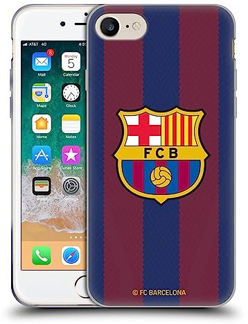 Head Case Designs Offizielle FC Barcelona Home 2023/24 Wappen-Set Gelhülle [Militärischer Schutzgrad] Kompatibel Mit Apple iPhone 7/8 / SE 2020 & 2022 Und Kompatibel Mit MagSafe