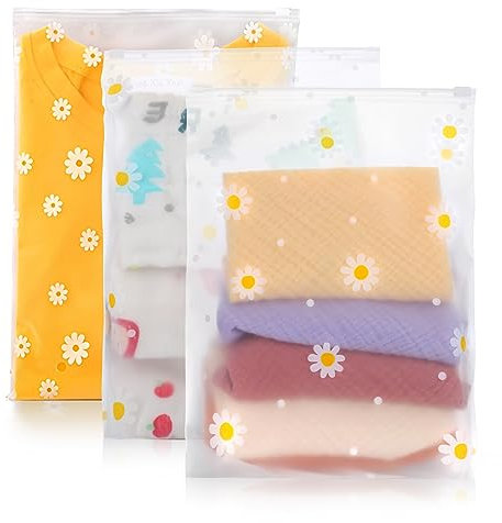 25 Pcs Reusable Ziplock Bags,20 x 25cm Plastic Hospital Bags Travel Clothes Storage Bags Clear Seal Bags Waterproof Luggage Organiser or Clothes, Shoes, Cosmetics