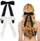 2 Stück Haarschleife Damen, Haarspangen mit Schleife, Schleife Haare Mädchen Haarschmuck Hair Bows für Party, Weihnachten, Frauen, Mädchen(Schwarz, Beige)