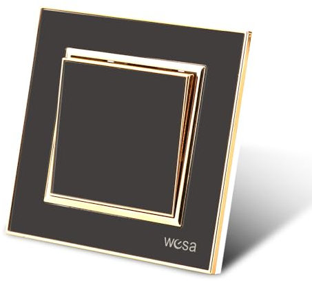 WESA Interruptor mecánico de luz, Interruptor de pared de 1 vía y 1 gancho de 10 A, Interruptor de luz de pared de 86 mm (1 Fach 1 Weg, NEGRO)