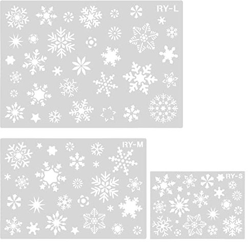 3pcs Weihnachten Schneeflocke Schablone Vorlage, Wiederverwendbare Schneeflocke Schablonen Weihnachten Malerei Vorlage Weihnachten Dekoration Schablonen zum Malen auf Holz Xmas Craft Karten Fenster