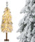 GYMAX Künstlicher Weihnachtsbaum 150 cm, Tannenbaum mit 320 Spitzen & stabilem Sockel, Kunstbaum Christbaum mit Schnee & 160 LED-Leuchten, für Zuhause, Büro & Einkaufszentrum