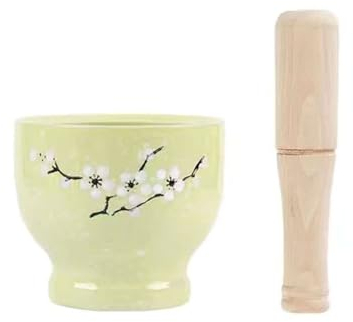 Juego De Mortero Y Mano De Porcelana, Juego De Triturador De Píldoras De Molinillo De Especias De Cerámica, Triturador De Ajo, Mortero Y Maja De Guacamole-verde-10cm/4in