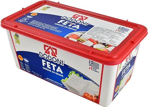 Dodoni griechischer Feta-Käse - 2x 2kg Behälter - Schafskäse aus Griechenland in Salzlake gereift, 70% Schafskäse & 30% Ziegenkäse, Nummer 1 Käse aus Griechenland in Premium Qualität