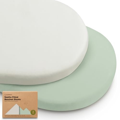 2-Pack Bio Spannbettlaken Babybett für Mädchen, Jungen - 100% Baumwolle Spannbettlaken Kinderwagen, Spannbettlaken Stubenwagen & Wiegen Matratze Bezug, Unisex Beistellbett Spannbettlaken (Sage)