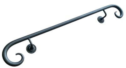 Corrimano in Ferro Mod. Positano da 50 cm a 400 cm- diametro 25 mm, adatto per scale interne e esterne, adatto per l'arredamento di qualsiasi stile. (Nero Antracite, 50 cm)