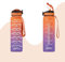 THE STEEL BOTTLE - Gourde de motivation 1 litre avec paille et créneaux horaires - BPA et Phthalate Free - Bouteille hermétique - Idéal pour le sport, le camping (Purple & Peach)