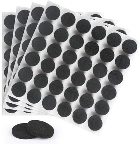 moinkerin 144 Pièces Patins en Feutre 15mm Patins pour Meubles Patin Chaise Épaisseur 5 mm pour Les Pieds de Meubles, Les Pieds de Chaises, Les Sols en Bois Dur(Noir, 15mm)