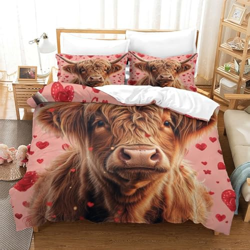 FWLYIJIAREN HochmörtElchuh Home Collection 3D Bettbezug Mikrofaser Bettwäsche-Sets, Bettbezüge Mit Reißverschluss Und Kissenbezüge 3teilig Geeignet Für Jungen Und MädchenSingle(140x200cm)