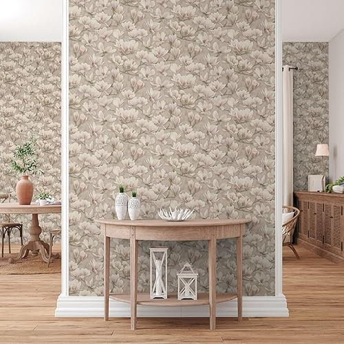 Tapete Florentin Blumen M1-No.11286 | Vlies | Braun | Rosa | Tadessi | 10,05 m x 0,53 m