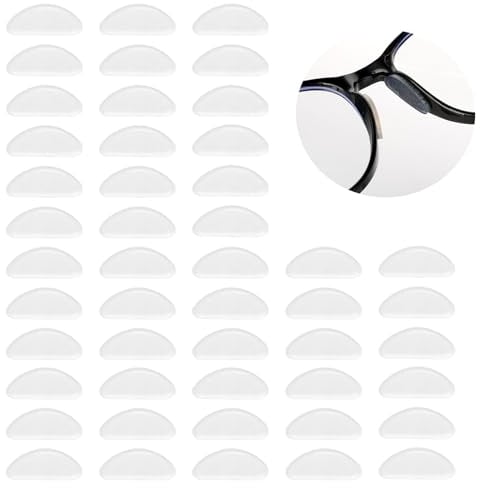 24 Paar Silikon Brillen Nasenpads, Antirutsch Weiche Nasenpads Selbstklebende Klebend Pads Bequeme Rutschfeste Nasenpads mit klebriger Rückseite für Vollrahmen Brillen Sonnenbrillen