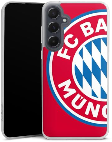 Slim Case kompatibel mit Samsung Galaxy A 55 5G Silikon Handyhülle transparent Hülle extra dünn FC Bayern München Offizielles Lizenzprodukt FCB