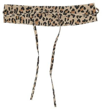 irisaa Leder Taillengürtel Damen, Breiter Obi Gürtel zum Schnüren Hüftgürtel Echtleder Bindegürtel Party Gürtel Taille Band aus Italien, Damen Taillengürtel 2020:Leopard